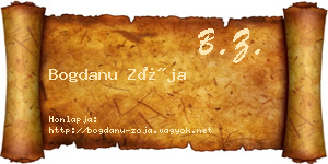 Bogdanu Zója névjegykártya